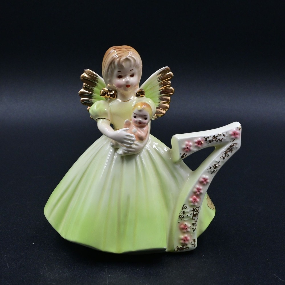 Josef Originals 7th Birthday Angel Girl Figure Ceramic No 7 Cake Topper Vintage